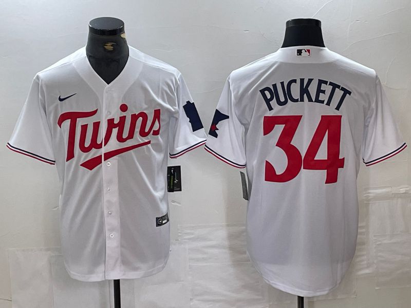 Men Minnesota Twins #34 Puckett White 2024 Nike Game MLB Jersey->women mlb jersey->Women Jersey